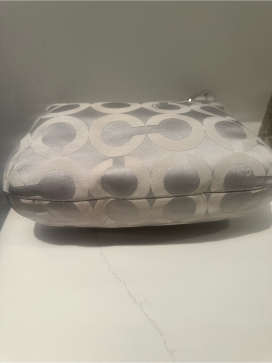 Coach Kristin Optic Light Grey Signature Hobo Bag with Removable Strap & 2 tags